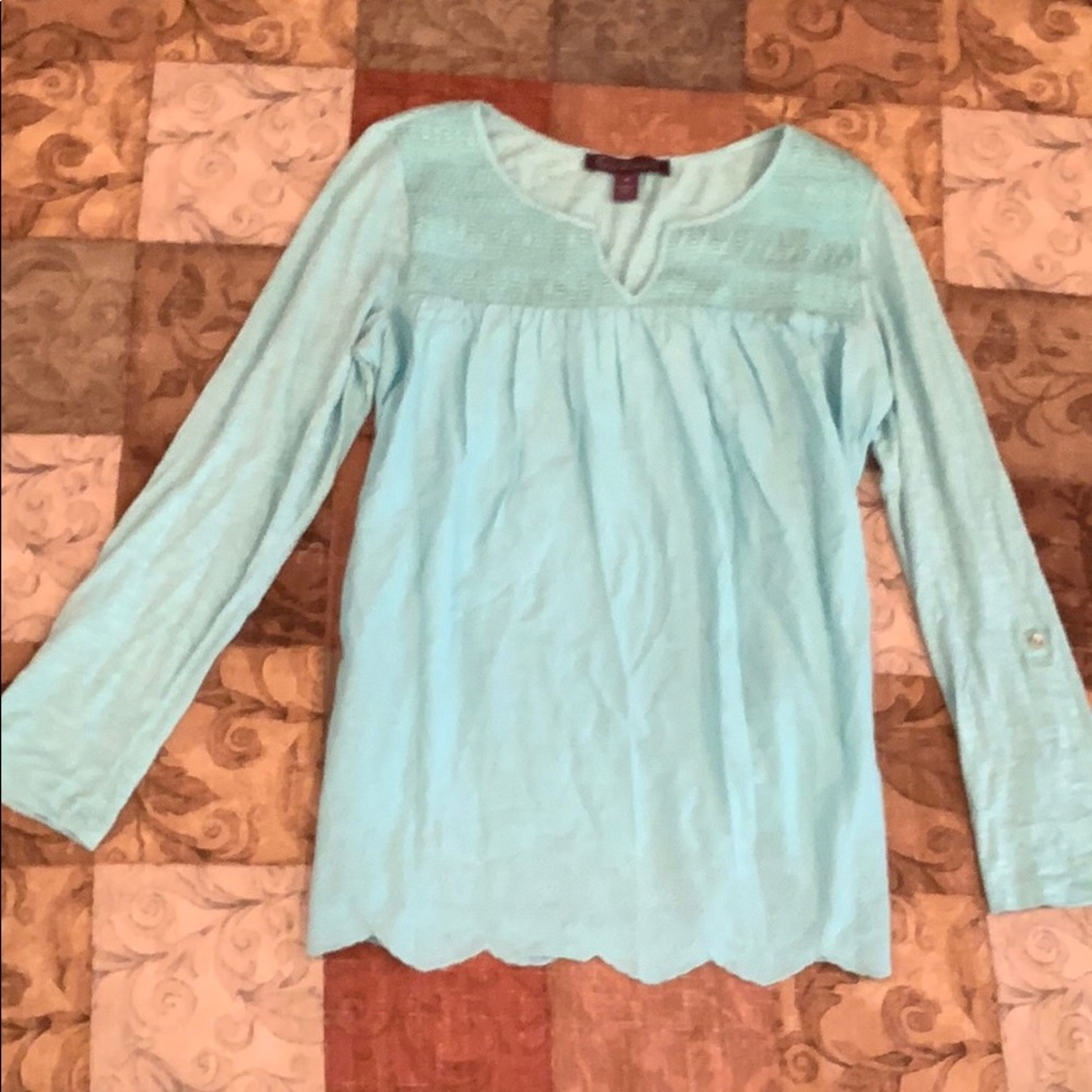 Gloria Vanderbilt, cotton, 3/4 sleeve dress blouse